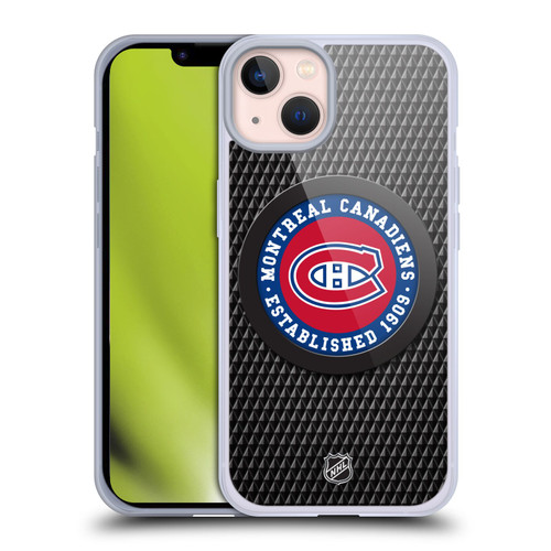 NHL Montreal Canadiens Puck Texture Soft Gel Case for Apple iPhone 13