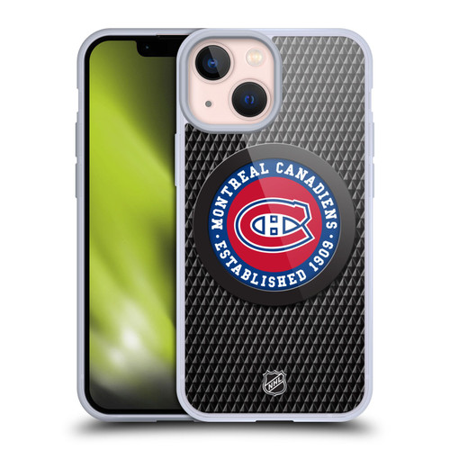 NHL Montreal Canadiens Puck Texture Soft Gel Case for Apple iPhone 13 Mini