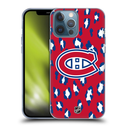 NHL Montreal Canadiens Leopard Patten Soft Gel Case for Apple iPhone 13 Pro Max