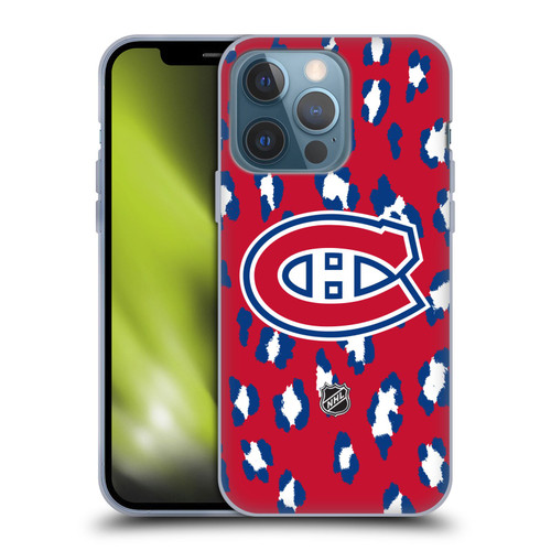 NHL Montreal Canadiens Leopard Patten Soft Gel Case for Apple iPhone 13 Pro