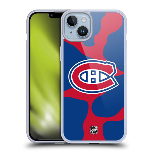 NHL Montreal Canadiens Cow Pattern Soft Gel Case for Apple iPhone 14 Plus