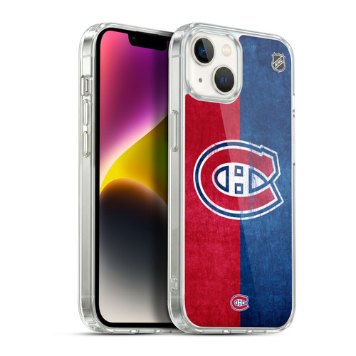 NHL Montreal Canadiens Half Distressed Soft Gel Case for Apple iPhone 14 Plus