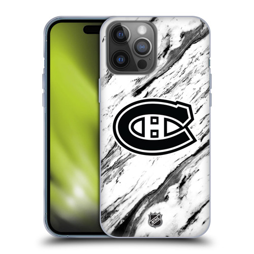NHL Montreal Canadiens Marble Soft Gel Case for Apple iPhone 14 Pro Max