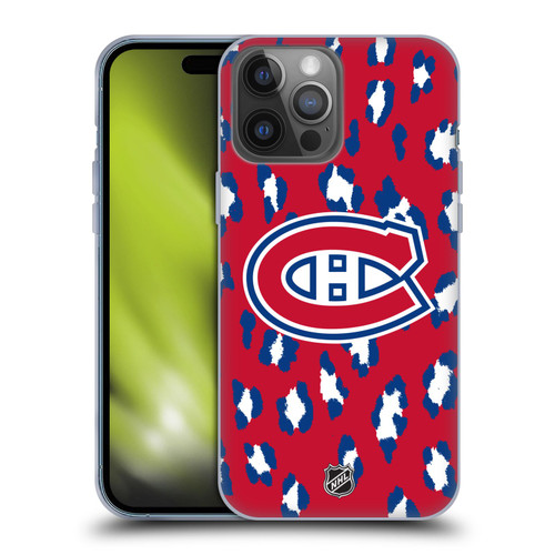 NHL Montreal Canadiens Leopard Patten Soft Gel Case for Apple iPhone 14 Pro Max