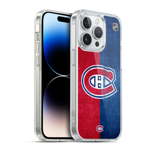 NHL Montreal Canadiens Half Distressed Soft Gel Case for Apple iPhone 14 Pro