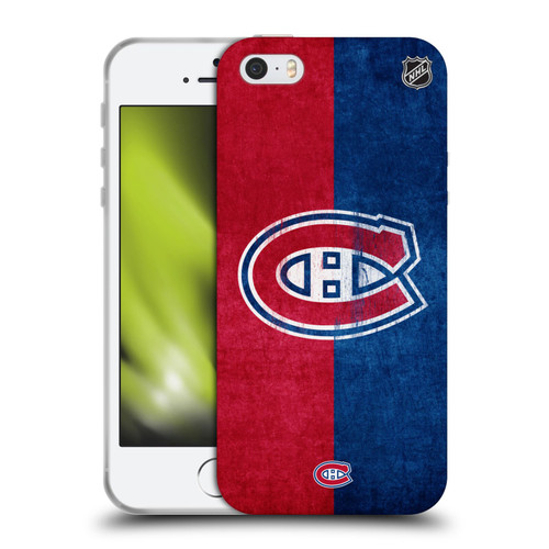 NHL Montreal Canadiens Half Distressed Soft Gel Case for Apple iPhone 5 / 5s / iPhone SE 2016