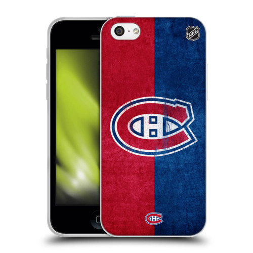 NHL Montreal Canadiens Half Distressed Soft Gel Case for Apple iPhone 5c