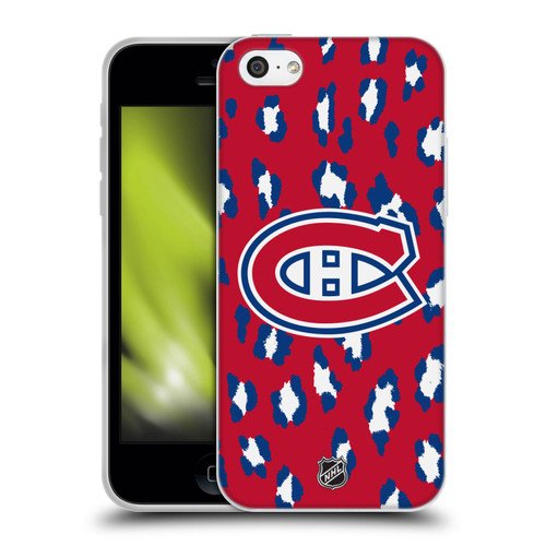NHL Montreal Canadiens Leopard Pattern Soft Gel Case for Apple iPhone 5c