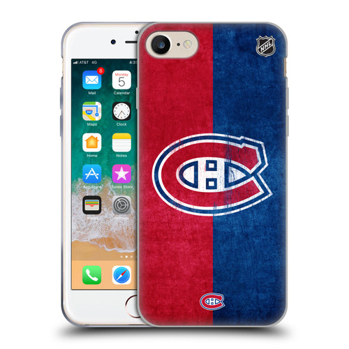 NHL Montreal Canadiens Half Distressed Soft Gel Case for Apple iPhone 7 / 8 / SE 2020 & 2022