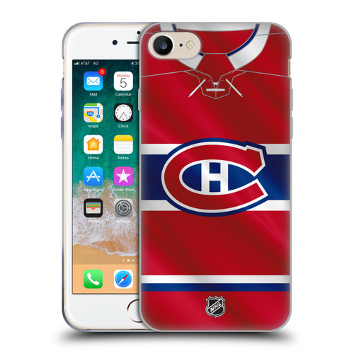 NHL Montreal Canadiens Jersey Soft Gel Case for Apple iPhone 7 / 8 / SE 2020 & 2022