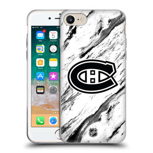 NHL Montreal Canadiens Marble Soft Gel Case for Apple iPhone 7 / 8 / SE 2020 & 2022
