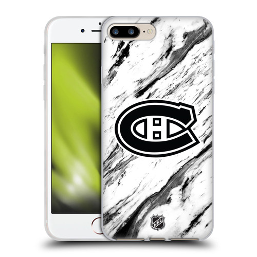 NHL Montreal Canadiens Marble Soft Gel Case for Apple iPhone 7 Plus / iPhone 8 Plus