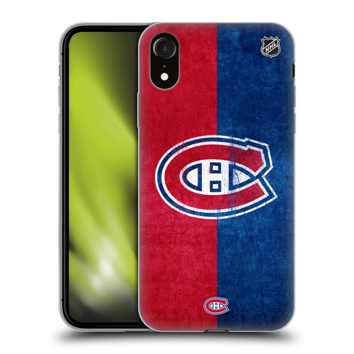 NHL Montreal Canadiens Half Distressed Soft Gel Case for Apple iPhone XR