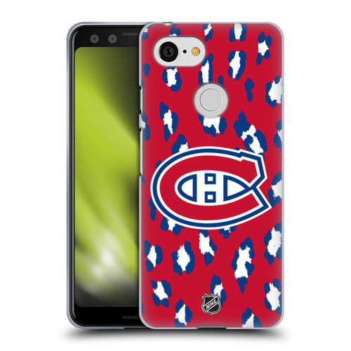 NHL Montreal Canadiens Leopard Patten Soft Gel Case for Google Pixel 3