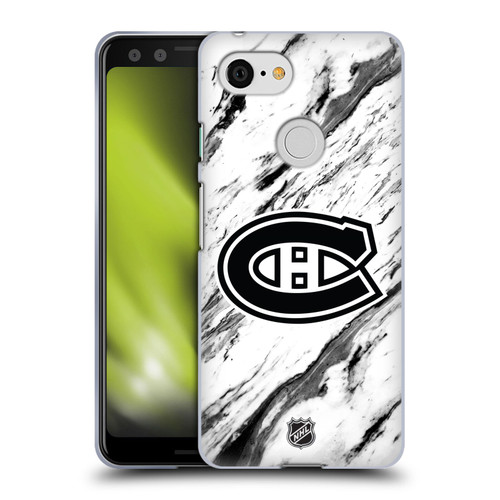 NHL Montreal Canadiens Marble Soft Gel Case for Google Pixel 3