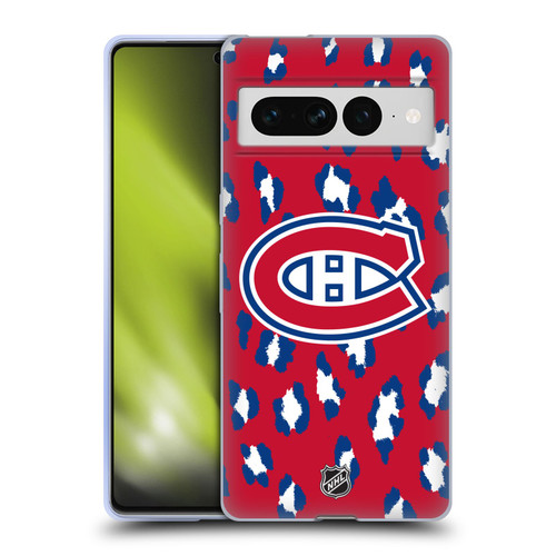 NHL Montreal Canadiens Leopard Patten Soft Gel Case for Google Pixel 7 Pro