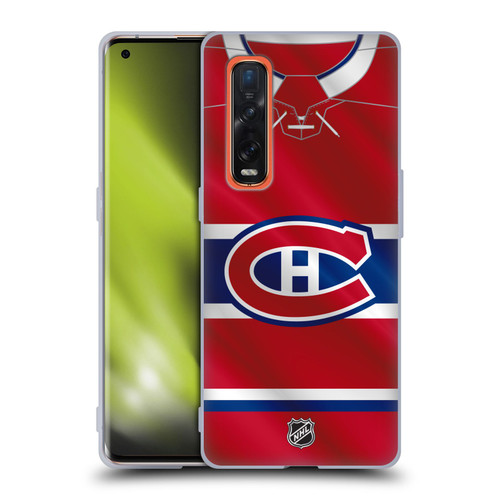 NHL Montreal Canadiens Jersey Soft Gel Case for OPPO Find X2 Pro 5G