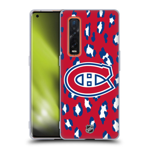 NHL Montreal Canadiens Leopard Pattern Soft Gel Case for OPPO Find X2 Pro 5G