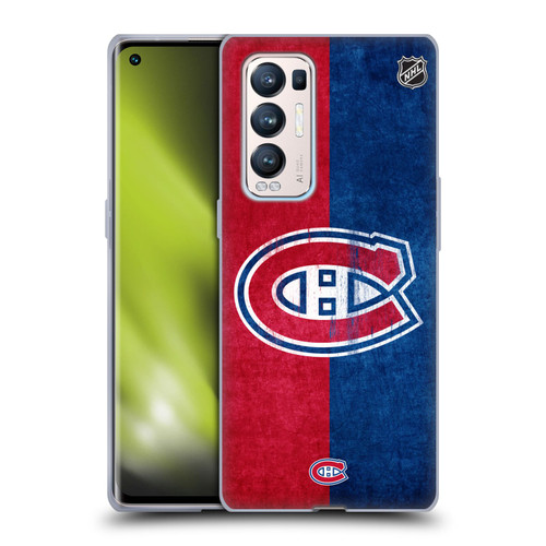 NHL Montreal Canadiens Half Distressed Soft Gel Case for OPPO Find X3 Neo / Reno5 Pro+ 5G