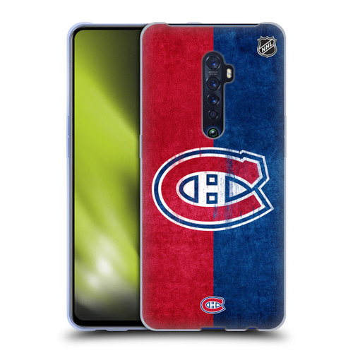 NHL Montreal Canadiens Half Distressed Soft Gel Case for OPPO Reno 2