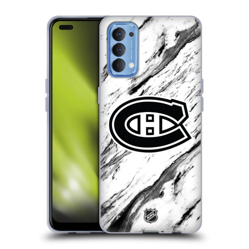 NHL Montreal Canadiens Marble Soft Gel Case for OPPO Reno 4 5G