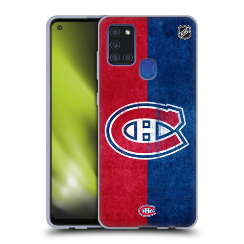 NHL Montreal Canadiens Half Distressed Soft Gel Case for Samsung Galaxy A21s (2020)