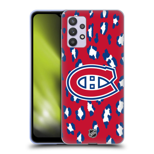 NHL Montreal Canadiens Leopard Patten Soft Gel Case for Samsung Galaxy A32 5G / M32 5G (2021)