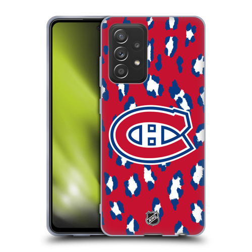 NHL Montreal Canadiens Leopard Patten Soft Gel Case for Samsung Galaxy A52 / A52s / 5G (2021)