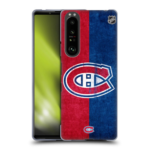 NHL Montreal Canadiens Half Distressed Soft Gel Case for Sony Xperia 1 III