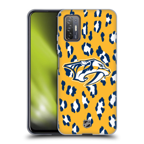 NHL Nashville Predators Leopard Pattern Soft Gel Case for HTC Desire 21 Pro 5G