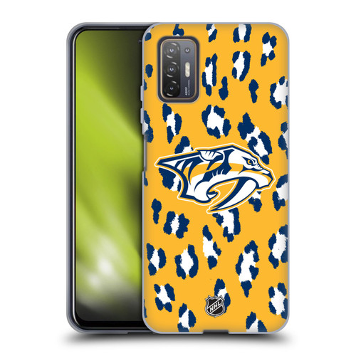 NHL Nashville Predators Leopard Patten Soft Gel Case for HTC Desire 21 Pro 5G
