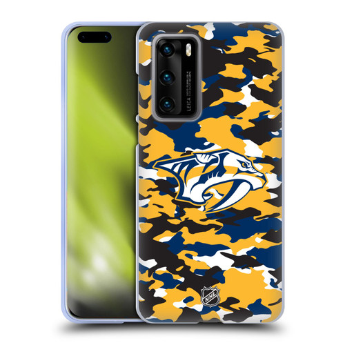 NHL Nashville Predators Camouflage Soft Gel Case for Huawei P40 5G