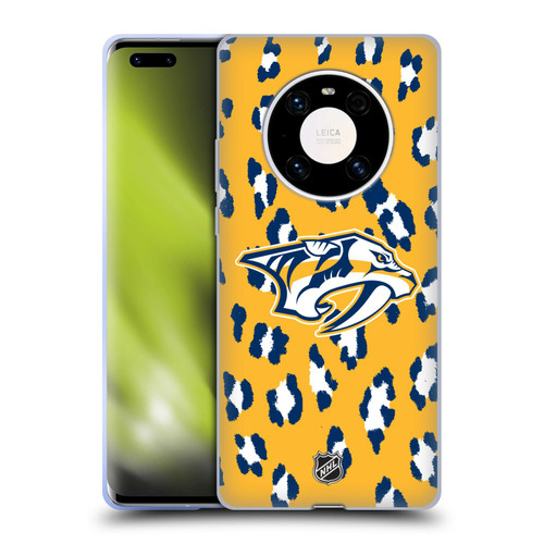 NHL Nashville Predators Leopard Pattern Soft Gel Case for Huawei Mate 40 Pro 5G