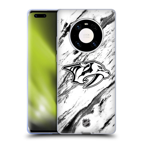 NHL Nashville Predators Marble Soft Gel Case for Huawei Mate 40 Pro 5G