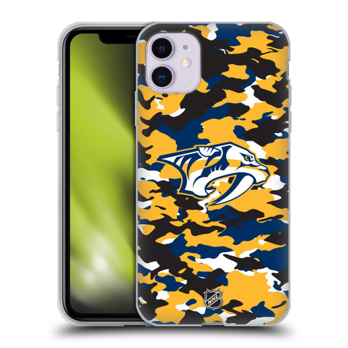 NHL Nashville Predators Camouflage Soft Gel Case for Apple iPhone 11