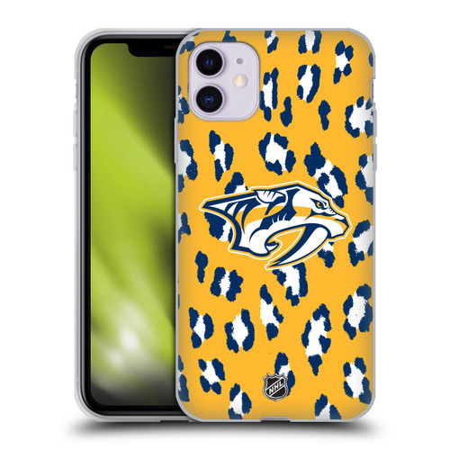 NHL Nashville Predators Leopard Patten Soft Gel Case for Apple iPhone 11