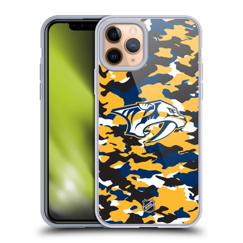 NHL Nashville Predators Camouflage Soft Gel Case for Apple iPhone 11 Pro