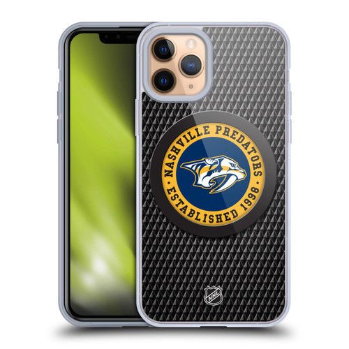 NHL Nashville Predators Puck Texture Soft Gel Case for Apple iPhone 11 Pro