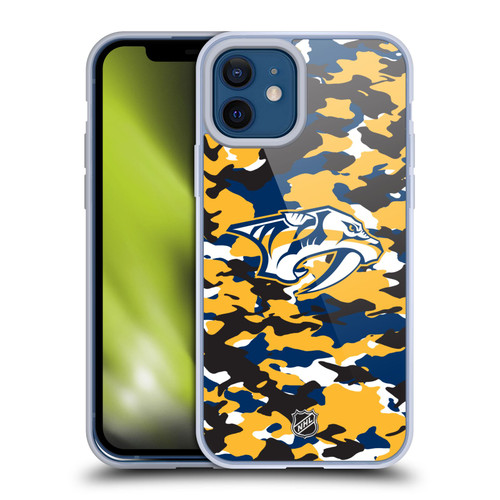 NHL Nashville Predators Camouflage Soft Gel Case for Apple iPhone 12 / iPhone 12 Pro