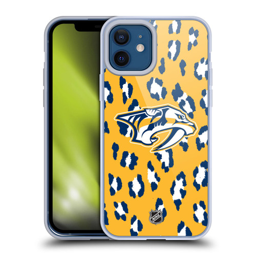 NHL Nashville Predators Leopard Pattern Soft Gel Case for Apple iPhone 12 / iPhone 12 Pro