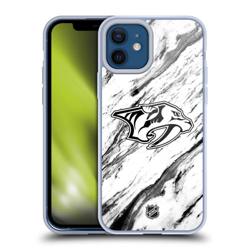 NHL Nashville Predators Marble Soft Gel Case for Apple iPhone 12 / iPhone 12 Pro
