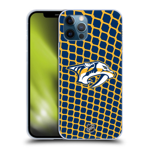 NHL Nashville Predators Net Pattern Soft Gel Case for Apple iPhone 12 / iPhone 12 Pro