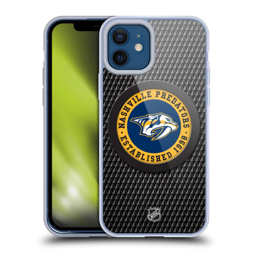 NHL Nashville Predators Puck Texture Soft Gel Case for Apple iPhone 12 / iPhone 12 Pro