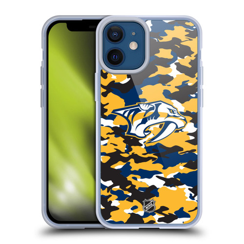 NHL Nashville Predators Camouflage Soft Gel Case for Apple iPhone 12 Mini