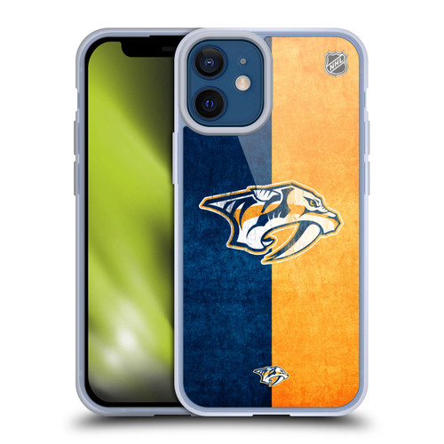 NHL Nashville Predators Half Distressed Soft Gel Case for Apple iPhone 12 Mini