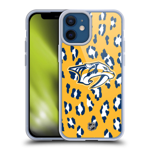 NHL Nashville Predators Leopard Pattern Soft Gel Case for Apple iPhone 12 Mini