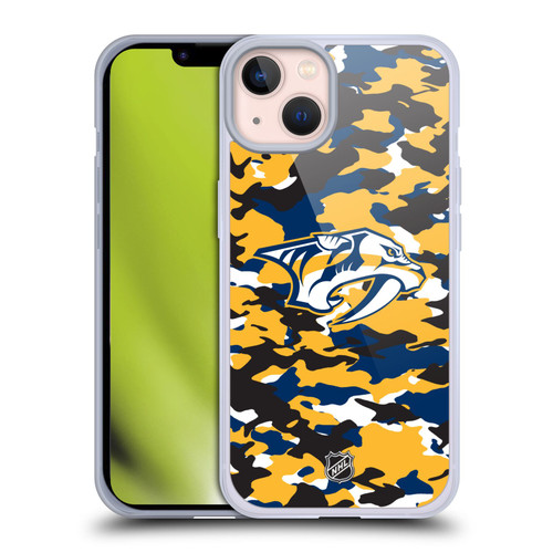 NHL Nashville Predators Camouflage Soft Gel Case for Apple iPhone 13