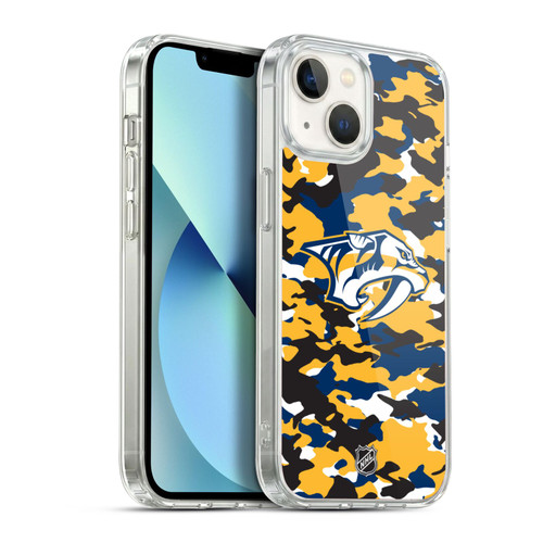 NHL Nashville Predators Camouflage Soft Gel Case for Apple iPhone 13