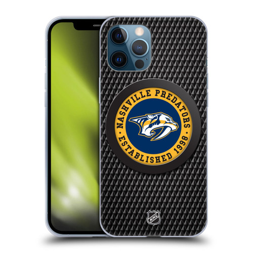 NHL Nashville Predators Puck Texture Soft Gel Case for Apple iPhone 12 Pro Max