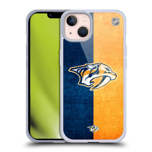 NHL Nashville Predators Half Distressed Soft Gel Case for Apple iPhone 13